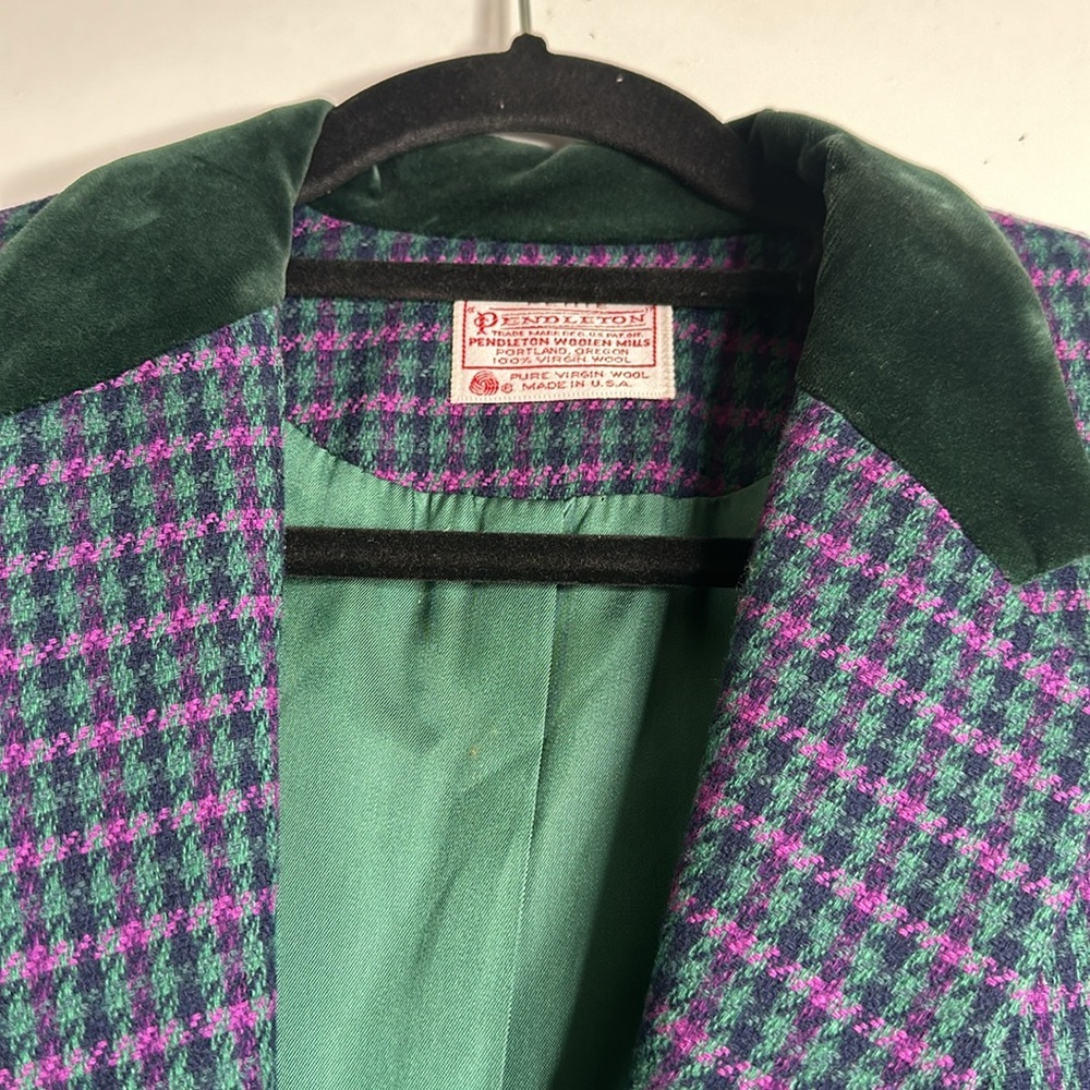 Pendleton Houndstooth Virgin Wool Blazer Size 10 … - image 4